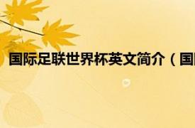 国际足联世界杯英文简介（国际足联世界杯相关内容简介介绍）