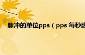 脉冲的单位pps（pps 每秒脉冲数的缩写相关内容简介介绍）