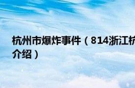 杭州市爆炸事件（814浙江杭州快递包裹爆炸事件相关内容简介介绍）