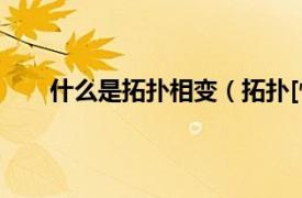 什么是拓扑相变（拓扑[性]相变相关内容简介介绍）