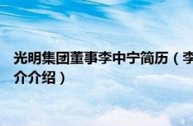 光明集团董事李中宁简历（李中宁 光明集团副董事长相关内容简介介绍）