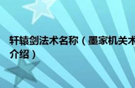 轩辕剑法术名称（墨家机关术 游戏《轩辕剑》门派相关内容简介介绍）