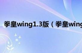 拳皇wing1.3版（拳皇wing1.6无敌版相关内容简介介绍）