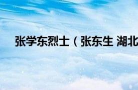 张学东烈士（张东生 湖北省籍烈士相关内容简介介绍）