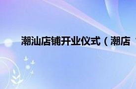 潮汕店铺开业仪式（潮店“开幕式”相关内容简介介绍）