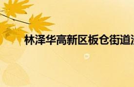 林泽华高新区板仓街道沙坪社区居民小组组长简介