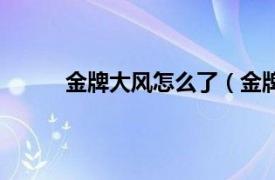 金牌大风怎么了（金牌大风相关内容简介介绍）