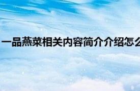 一品燕菜相关内容简介介绍怎么写（一品燕菜相关内容简介介绍）