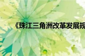 《珠江三角洲改革发展规划纲要》中杨靖波著作简介