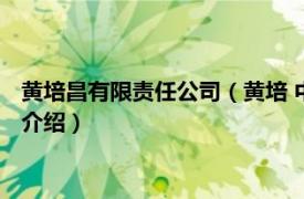 黄培昌有限责任公司（黄培 中国制造业门户网总编相关内容简介介绍）