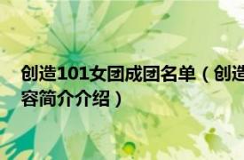 创造101女团成团名单（创造101 中国女团青春成长节目相关内容简介介绍）