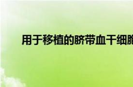 用于移植的脐带血干细胞属于下述哪一种细胞类型?