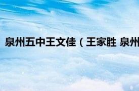 泉州五中王文佳（王家胜 泉州市区中学教师相关内容简介介绍）