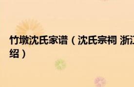 竹墩沈氏家谱（沈氏宗祠 浙江瓜沥长巷沈氏宗祠相关内容简介介绍）