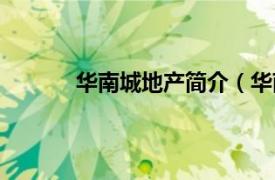 华南城地产简介（华南城相关内容简介介绍）