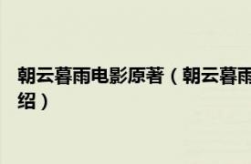 朝云暮雨电影原著（朝云暮雨 张国立导演的电影相关内容简介介绍）