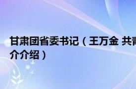 甘肃团省委书记（王万金 共青团甘肃省委办公室主任相关内容简介介绍）