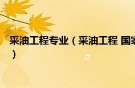 采油工程专业（采油工程 国家级一流本科课程相关内容简介介绍）