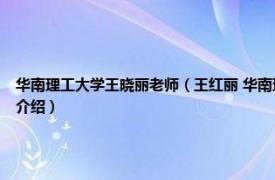 华南理工大学王晓丽老师（王红丽 华南理工大学工商管理学院教授、博导相关内容简介介绍）