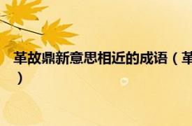 革故鼎新意思相近的成语（革故鼎新 汉语成语相关内容简介介绍）