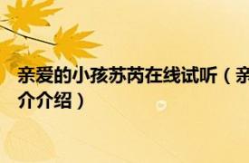 亲爱的小孩苏芮在线试听（亲爱的小孩 苏芮演唱歌曲相关内容简介介绍）