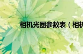 相机光圈参数表（相机光圈相关内容简介介绍）