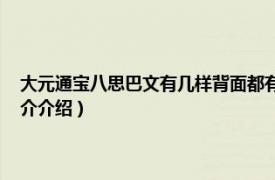 大元通宝八思巴文有几样背面都有什么字（大元通宝 八思巴文相关内容简介介绍）