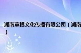 湖南草根文化传播有限公司（湖南草根文化传媒有限公司相关内容简介介绍）