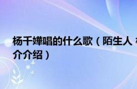 杨千嬅唱的什么歌（陌生人 杨千嬅1998年所唱歌曲相关内容简介介绍）