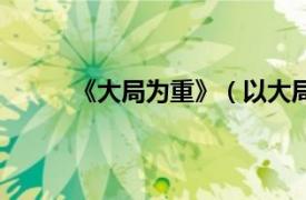 《大局为重》（以大局为重相关内容简介介绍）