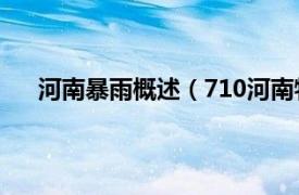 河南暴雨概述（710河南特大暴雨相关内容简介介绍）