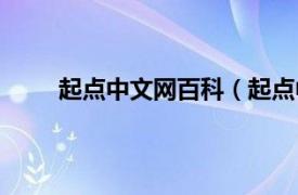 起点中文网百科（起点中文网相关内容简介介绍）