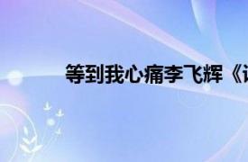 等到我心痛李飞辉《说走就走》专辑歌曲介绍