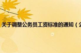 关于调整公务员工资标准的通知（公务员工资调整方案相关内容简介介绍）