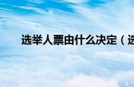 选举人票由什么决定（选举人票相关内容简介介绍）