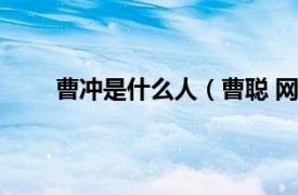 曹冲是什么人（曹聪 网络主播相关内容简介介绍）