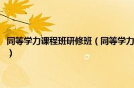 同等学力课程班研修班（同等学力申硕研究生课程进修班相关内容简介介绍）