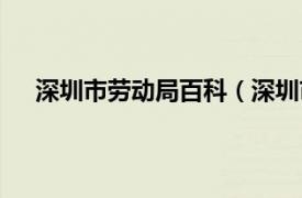 深圳市劳动局百科（深圳市劳动局相关内容简介介绍）