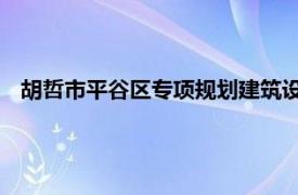 胡哲市平谷区专项规划建筑设计评审委员会专家相关内容简介