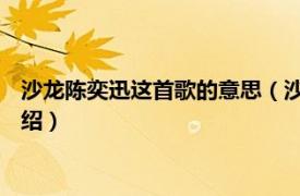 沙龙陈奕迅这首歌的意思（沙龙 陈奕迅演唱歌曲相关内容简介介绍）