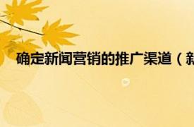 确定新闻营销的推广渠道（新闻营销推广相关内容简介介绍）