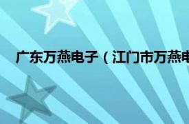 广东万燕电子（江门市万燕电子有限公司相关内容简介介绍）