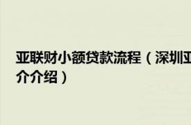 亚联财小额贷款流程（深圳亚联财小额贷款有限公司相关内容简介介绍）