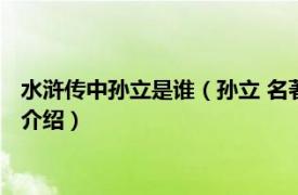 水浒传中孙立是谁（孙立 名著《水浒传》中的人物相关内容简介介绍）