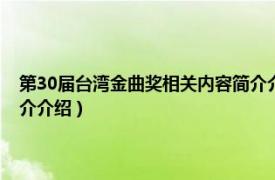 第30届台湾金曲奖相关内容简介介绍英文（第30届台湾金曲奖相关内容简介介绍）