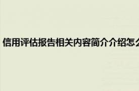 信用评估报告相关内容简介介绍怎么写（信用评估报告相关内容简介介绍）