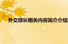 外交部长相关内容简介介绍（外交部长相关内容简介介绍）