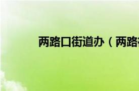 两路口街道办（两路街道相关内容简介介绍）