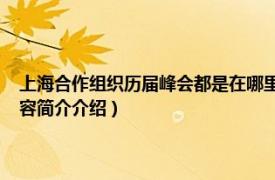 上海合作组织历届峰会都是在哪里举办的?（上海合作组织历次峰会相关内容简介介绍）