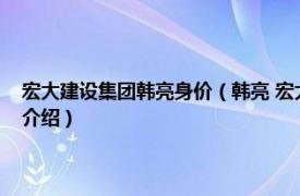 宏大建设集团韩亮身价（韩亮 宏大建设集团有限公司董事长相关内容简介介绍）